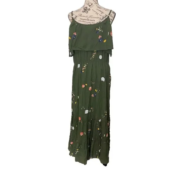 a.n.a | Dresses | Nwt Ana Hanna Floral Maxi Cold Shoulder Dress L | Poshmark